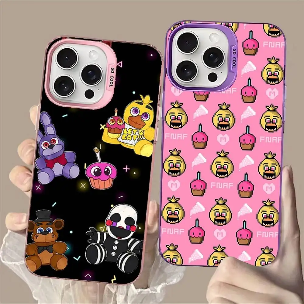 Fnaf Five-Nights-At-Freddys Anime Handyhülle Farbe Silber Schutzhülle für iPhone 17 16 15 14 13 12 11 Pro Max Plus