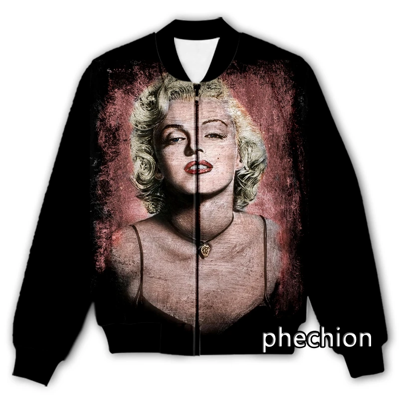 

phechion New Men/Women 3D Printed Marilyn Monroe Casual Jacket Fashion Streetwear Men Loose Sporting Jacket & Coat Q18