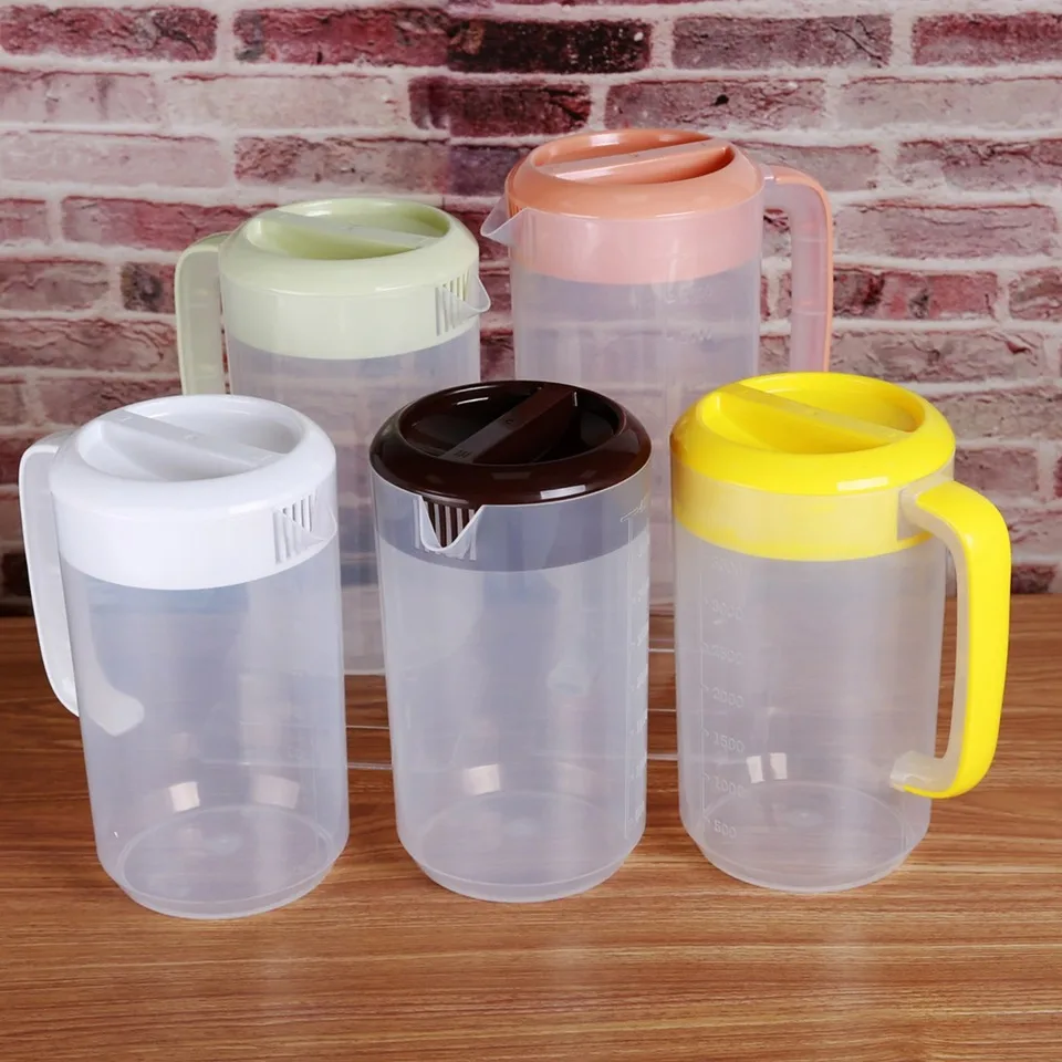 2500ml Large Cool Water Jug with Measuring Cup Beverage Dispenser for Refrigerator Pour Lemonade Kettle Bottle Drinkware