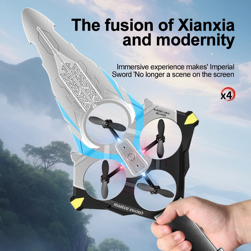 150m circulando em torno de controle remoto espada voadora drone brinquedo 2.4g gesto-sensão epp matetial anti-queda 360 °   Rolo Quadricóptero RC