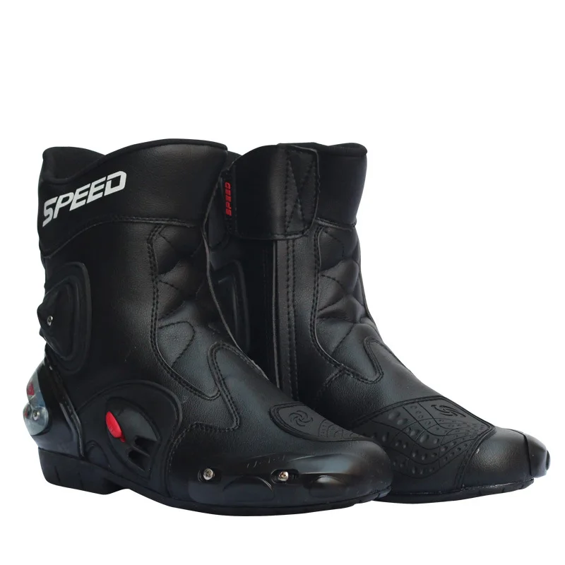 New 2023 Men's Biker Boot Motorcycle Boots Racing Mens Boots Motorbike Riding Shoes Breathable Motocross Boots Bicycle Dropship