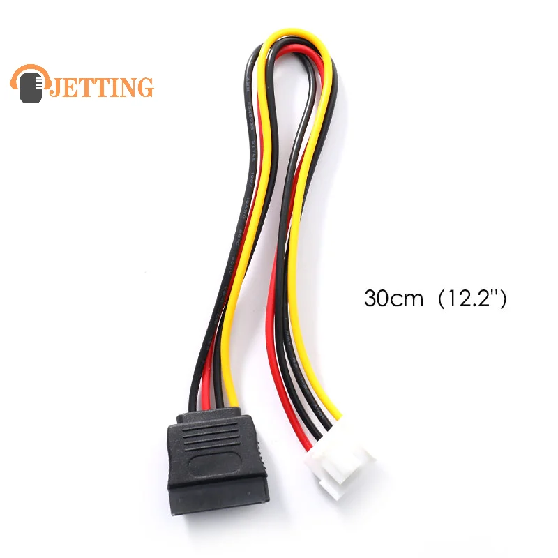 SATA 15 Pin Female To 4 Pin Female FDD Floppy Adapter Hard Drive Power Cable