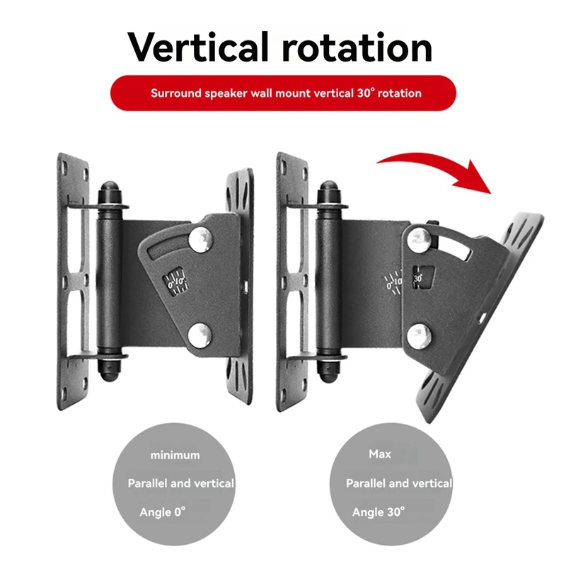 Heavy-Duty Speaker Wall Mount, Universal Adjustable With Tilt And Swivel For Bookshelf