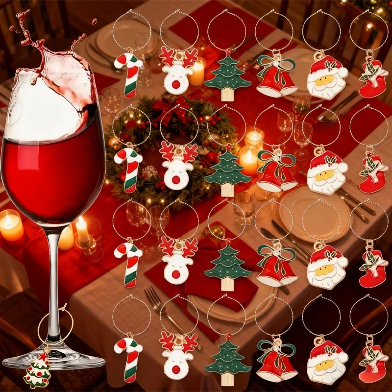 

1/3/5/10 комплектов подвесок для бокалов для вина, простые металлические маркеры для стекла для предотвращения смешивания на праздничных вечерах