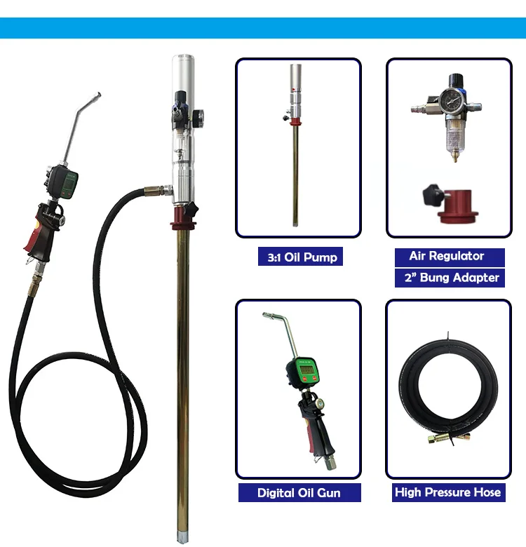 200L Pneumatic 55 Gallon Barrel Drum Engine Motor Gear Oil Dispenser Distributor Air Operated Lubricating Oil Pump