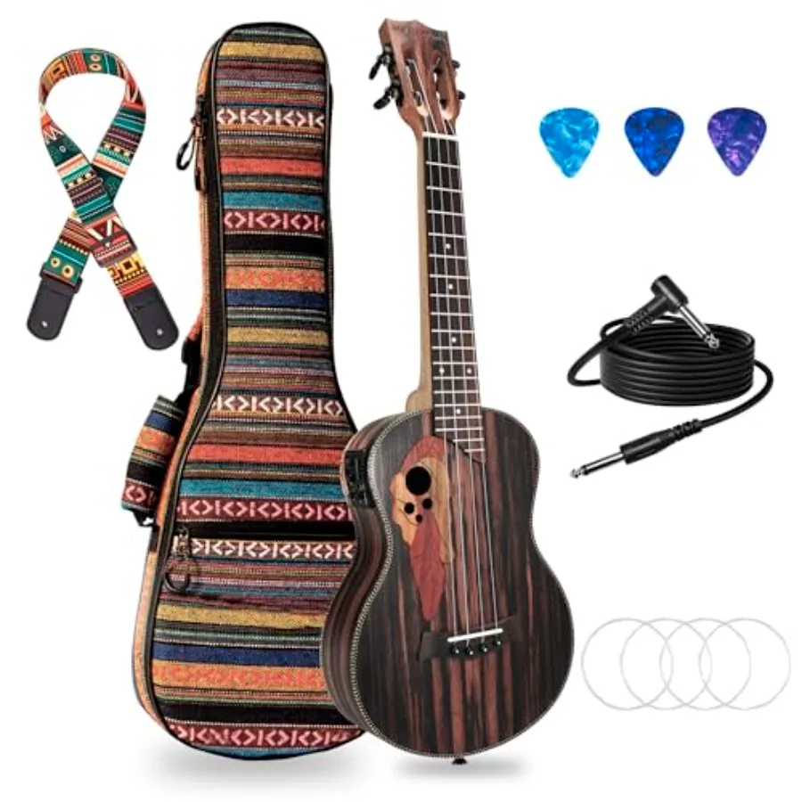 

26-Inch Electric Ukulele Beginner Bundle Left-Handed Friendly with Amp Gig Bag and Accessories