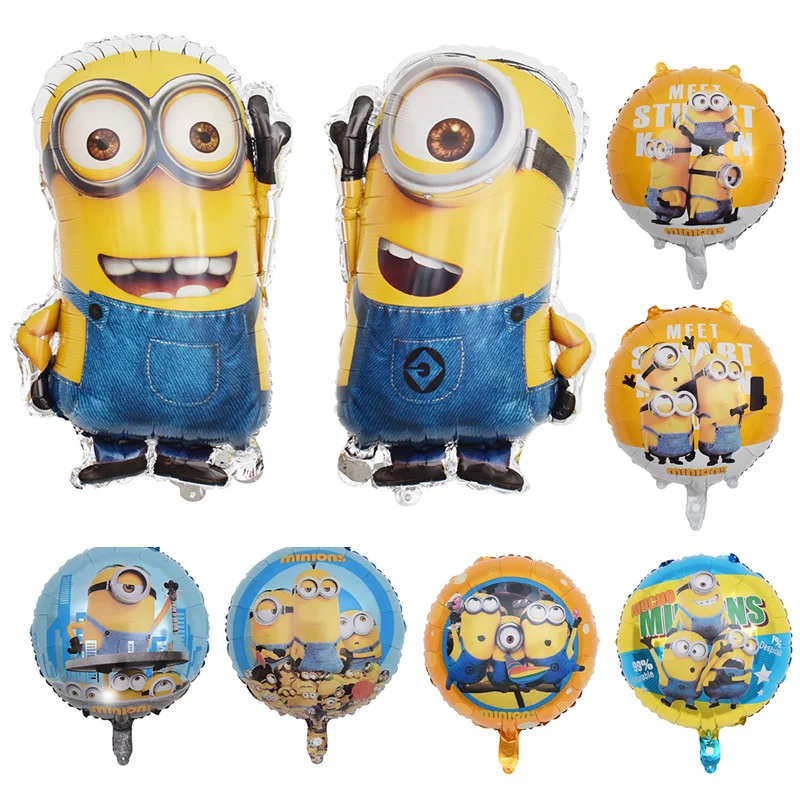 Hot Despicable Me Theme 18 inch Ball Little Yellow Man Shape Aluminum Film Balloon Children's Birthday Party Hot Sale tide cool