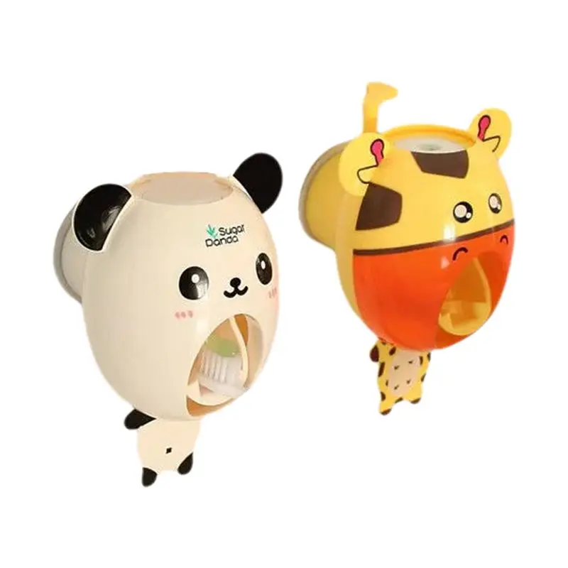 B78B-Automatic Press,Wall Mount Toothpaste Dispenser, Cute Cartoon Toothpaste Paste Squeezer Tube For Kids, Child