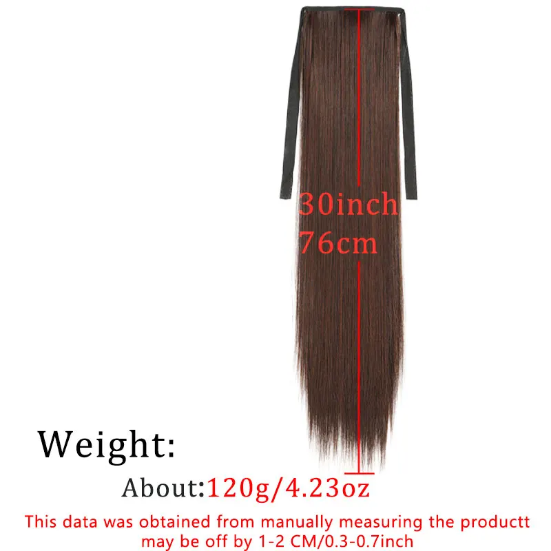 الاصطناعية طويلة مستقيم مخلب كليب على ذيل حصان وصلات شعر 76 سنتيمتر مقاومة للحرارة ذيل حصان قطعة شعر للنساء حفلة يومية #2