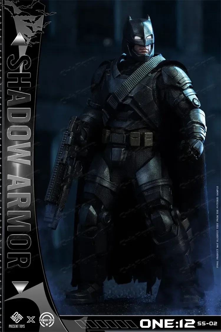 In Stock, Authentic PRESENT TOYS SS-03/02 1/12 Batman Shadow Heavy Armor, Normal / Battle Damaged Ver. Articulated Figure