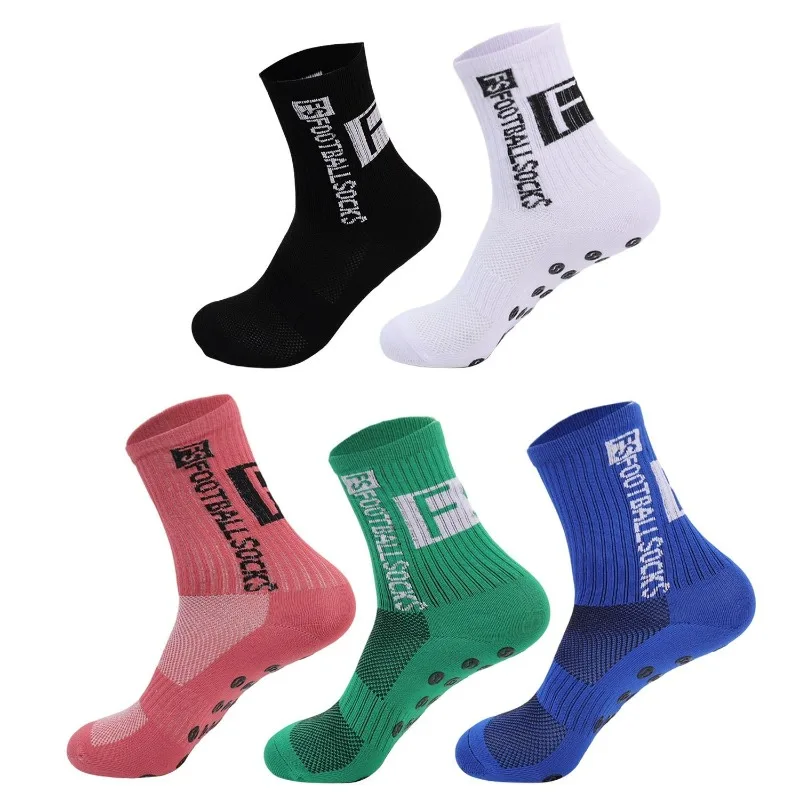 2 Pairs Non Skid Silicone Grip Soccer Sock for Men Women Breathable Moisture Wicking Cushioned Athletic Football Socks Anti Odor view 4