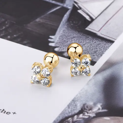 OXTAO Certified Moissanite Lucky Four-leaf Necklaces Earrings Bracelet for Women 100% S925 Silver Jewelry Accessory Sets - Image 41
