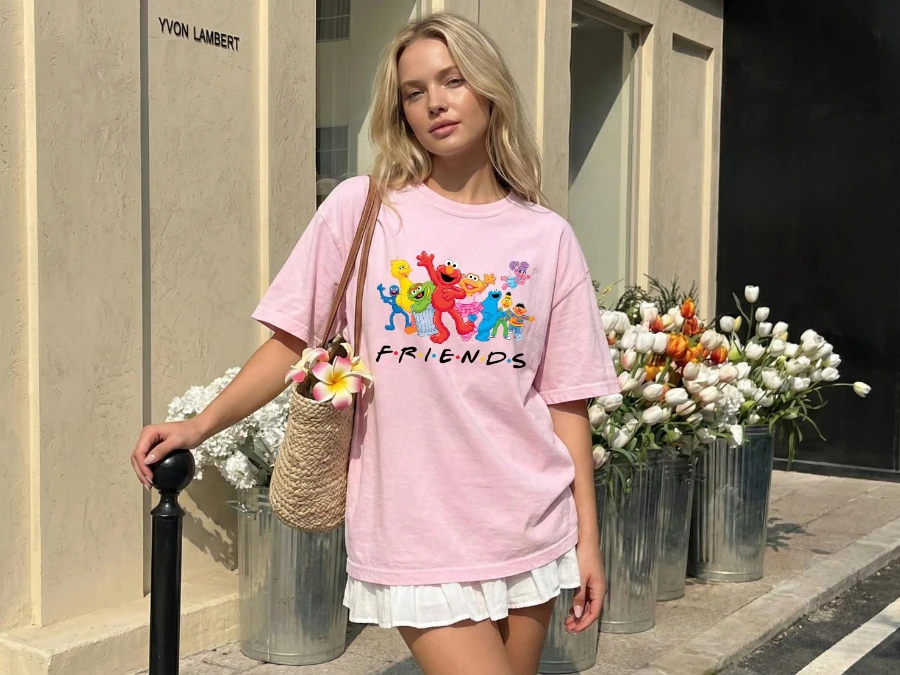 Retro Sesame Street Shirt for Kids & Adult, Funny Nostalgia 90s Graphic Tee for Women, Girls Elmo Cookie Monster Abby Outfit