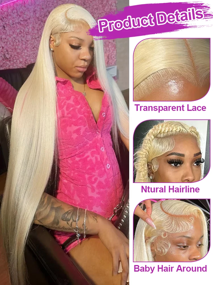 613 honigblonde farbige 13x6 HD Lace Front Echthaarperücken 30 40 Zoll Knochengerade 13x4 Lace Frontal Perücke für Frauen 250 Dichte