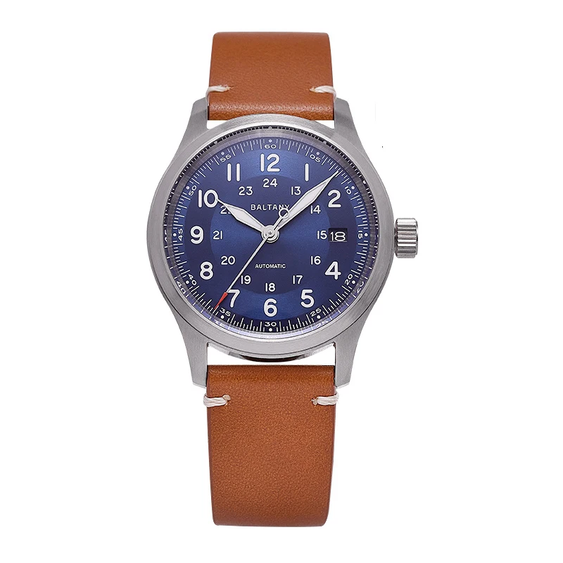 Baltany Men Automatic Watch 39mm Pilot Sport Mechaical Wristwatch Sapphire 10ATM Waterproof BGW-9 Luminous NH35 Military