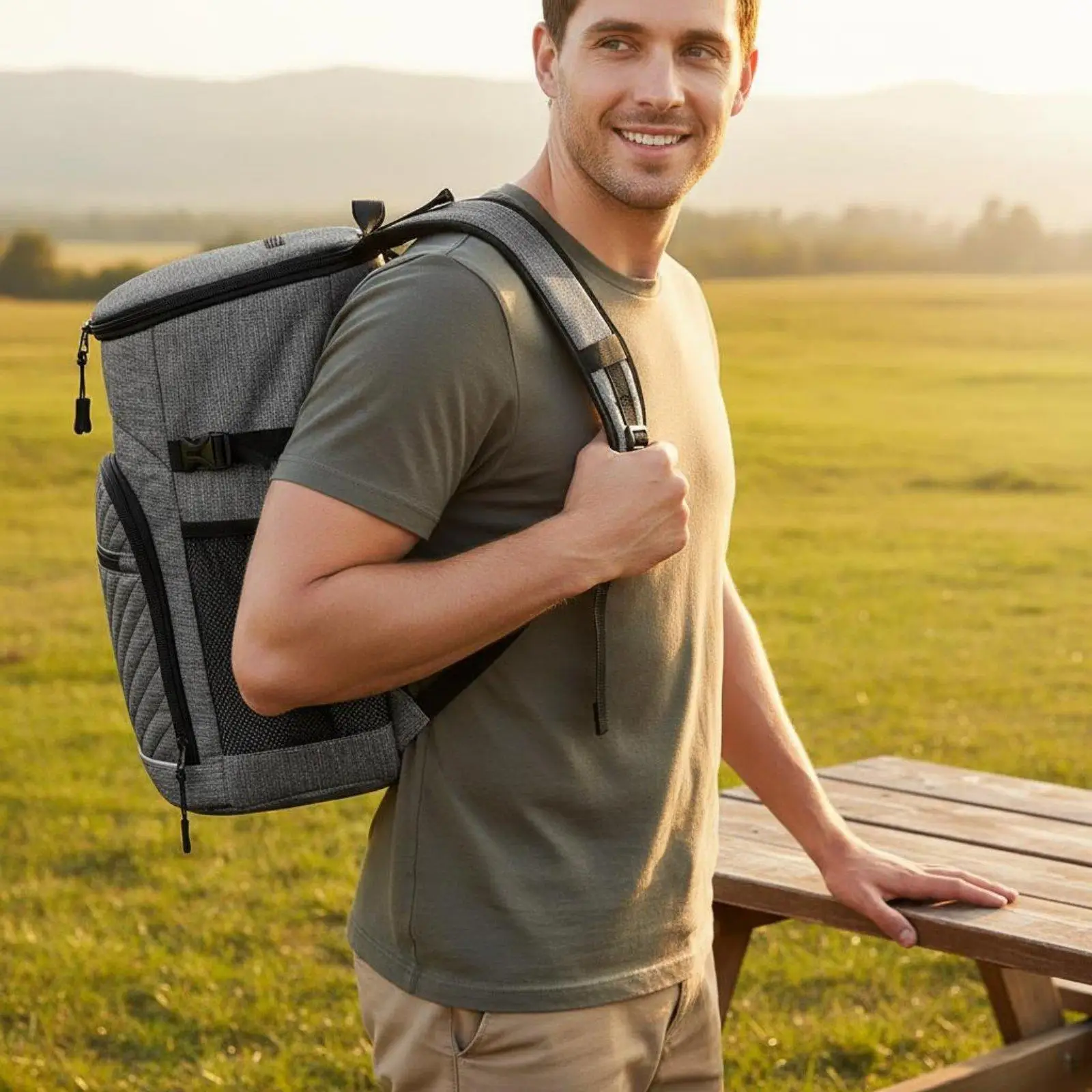 Insulated Backpack Cooler Lightweight Picnic Cooler Bag PEVA PEVA Lining