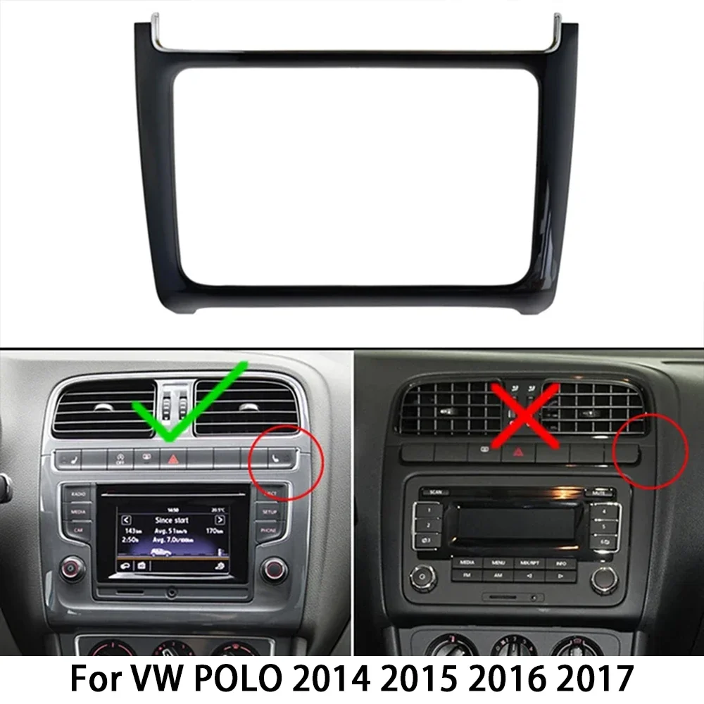 For VW POLO 2014 2015 2016 2017 HAOCHEN 2 DIN Car Radio Install Dash Panel Refitting Frame Kit Audio Fascia Trim Bezel Faceplate