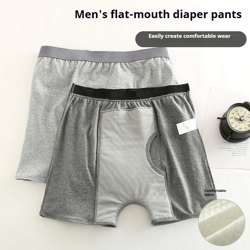 

Мужское герметичное нижнее белье, шорты-боксеры для пожилых людей, прикованные к постели пациентов, впитывающие водонепроницаемые трусы для недержания с подушечкой для мочи