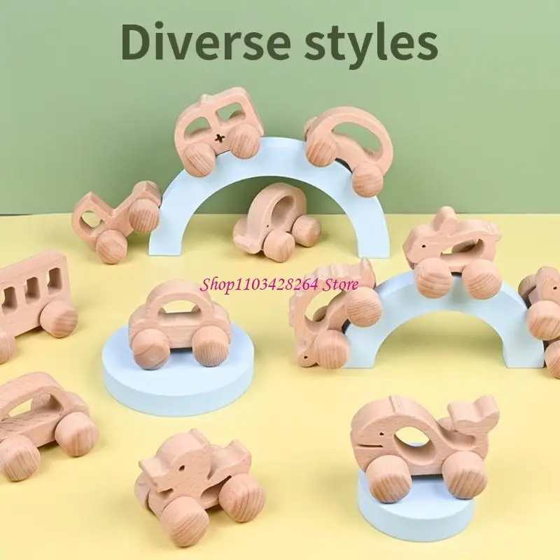 

Baby Animal Car Early Educational Toy for Toddler Hand Grip Training Lovely Animal Vehicle Push Car Nursery Decors