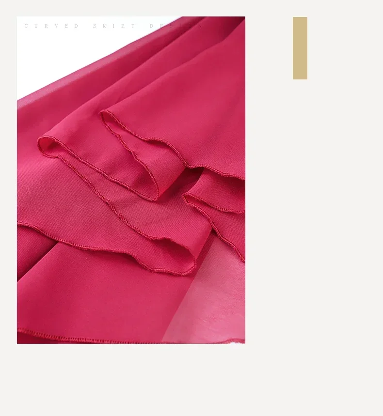 Chiffon Ballett Tutu Tanz Rock Tanz Skate Wrap Schal Ballerina Lyrical Lange Ballett Rock Gymnastik Ballett Tanz Kleid Frauen – Detail 10