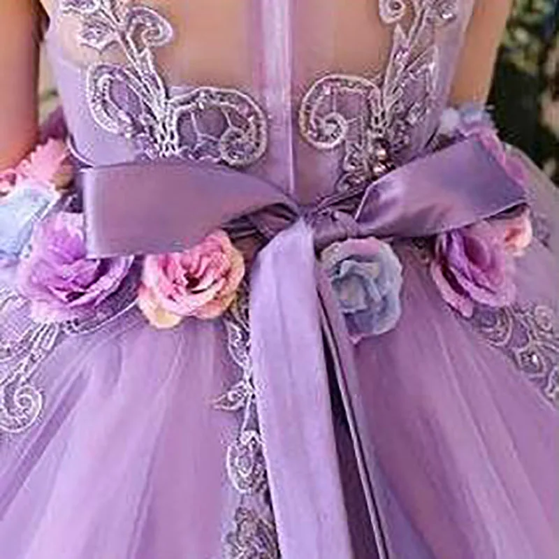 Summer Girl Charm Lilac Dress Princess Wind Puffy Skirt Elegant Exotic Violin Piano Party Performance Birthday Gift