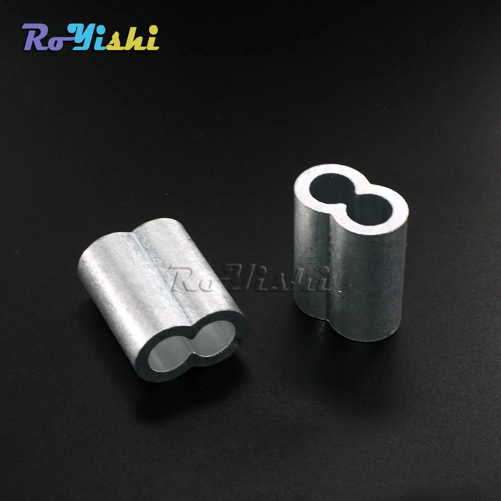 100pcs/pack 2mm Aluminum Cable Crimps Sleeves Rope Clip Fittings Loop Sleeve