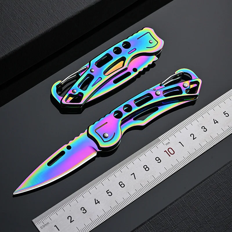 Stainless Steel Self-defense Outdoor Camping Folding Knife Portable Camping Knife Outdoor Tool Portable Vegetable Fruit Knife