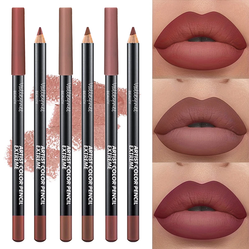 3pcs/Set Nude Lip Liner Makeup Set Waterproof Matte Long Lasting Velvety Texture Lip Liner Lip Combpo, Suitable for Daily Makeup