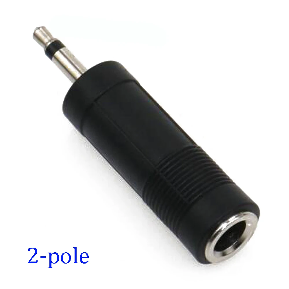 1PCS 2-pole 3-pole mono dual channel 3.5mm male to 6.35mm female connector socket cable circular hexagonal audio adapter
