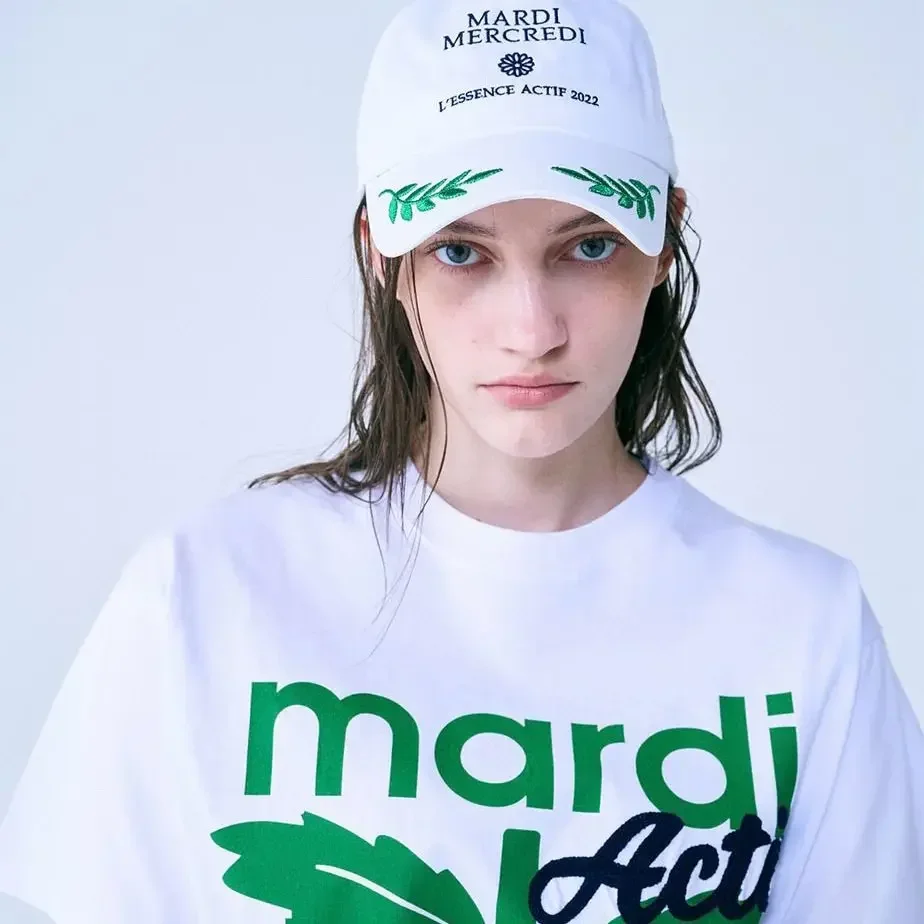 

2025 New High-luxury Brand Grass Letter Printing Twin Leaves Short-sleeved Men Women Same Versatile Loose and Thin Top T-shirt