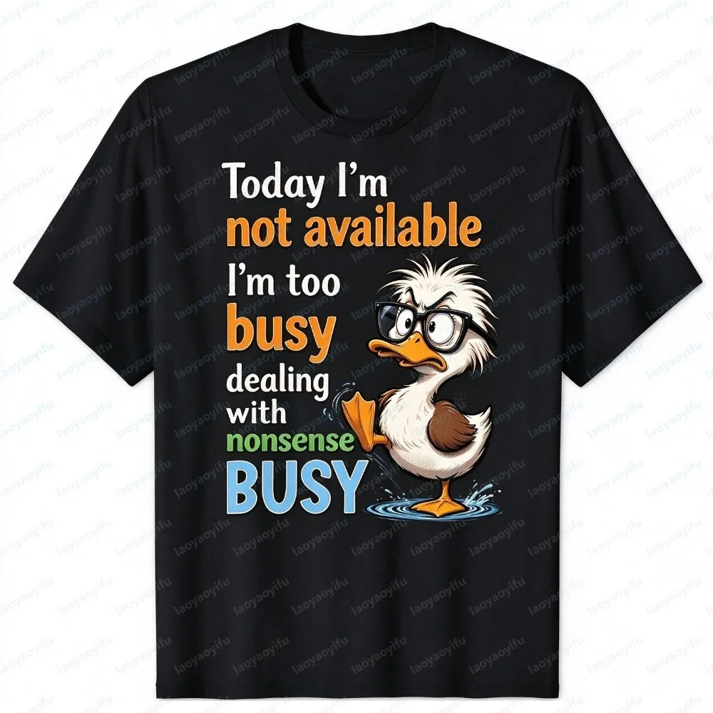 Today Is SLAP An IDIOT Day I Am Going To Be BUSY Unisex Shirt Summer Short Sleeve Fashion Cartoon Duck Graphic Funny Casual Tees