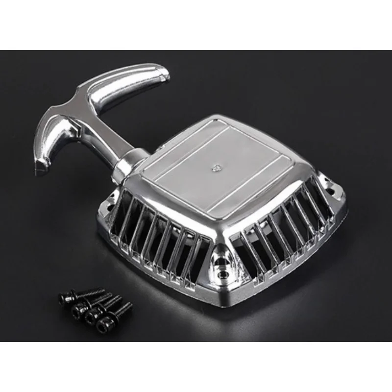 Motor de partida por tração cromado e tampa da cabeça para motor 32cc 36cc fit LOSI 5ive-T Redcat FG Rovan Baja 5B 5T LT