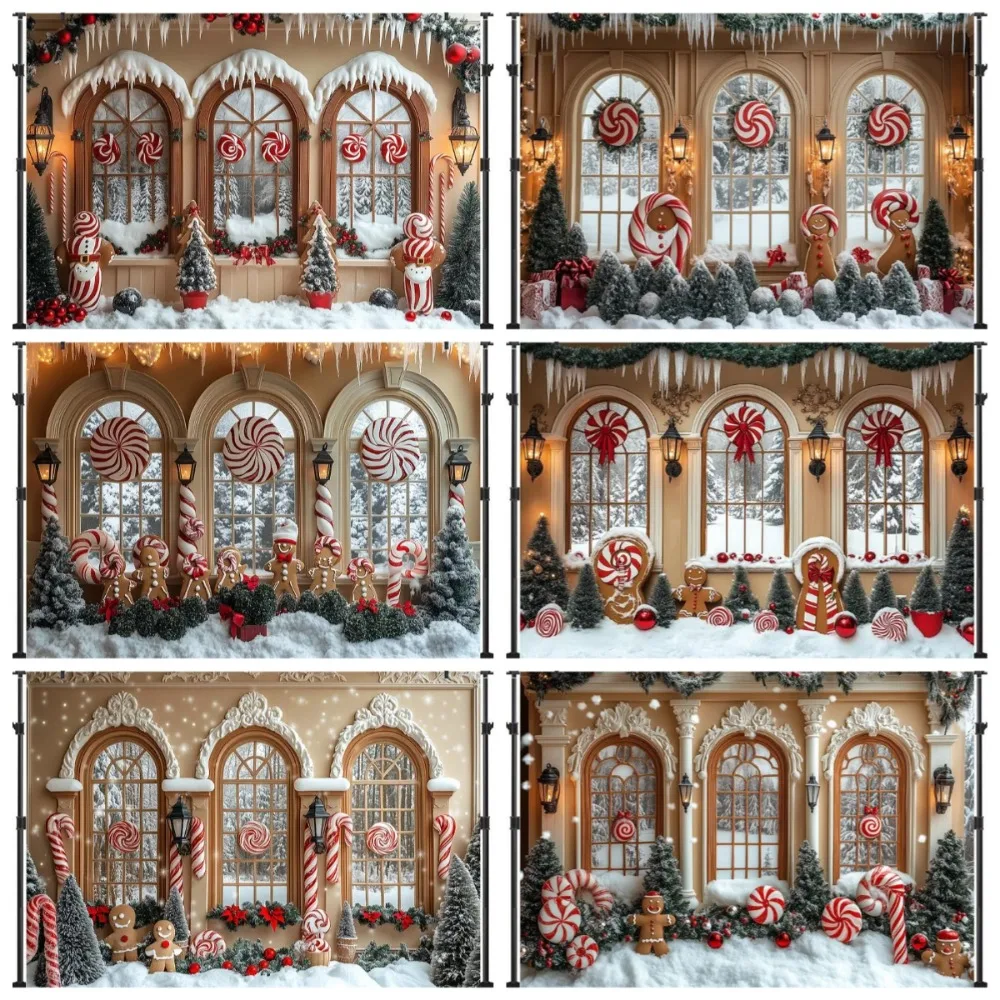 Weihnachtsbogen Lebkuchenmann Süßigkeiten-Thema Banner-Hintergrund, Kindergeburtstagsfeier, Heimdekoration Fotografie-Hintergrund