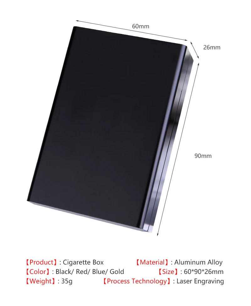 20 Stück Aluminium-Schiebezigarettenetuis mit individuellem Foto, DIY-Lasergravur, Raucherzubehör, Geburtstagsgeschenk für Männer, Freund, Vater – Detail 3
