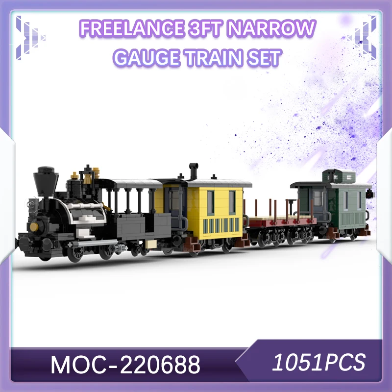 

1051 шт. Urban Rail Transit Freelance 3 фута узкий калибр поезд набор строительных блоков модель кирпич изысканные креативные подарки MOC-220688