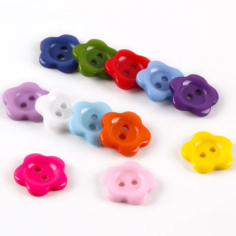 50Pcs/Lot 1.3-2.2cm Colored Plum Resin Buttons Children\'s Cartoon Buttons Used For Making&Sewing, DIY Manual Sewing Accessories