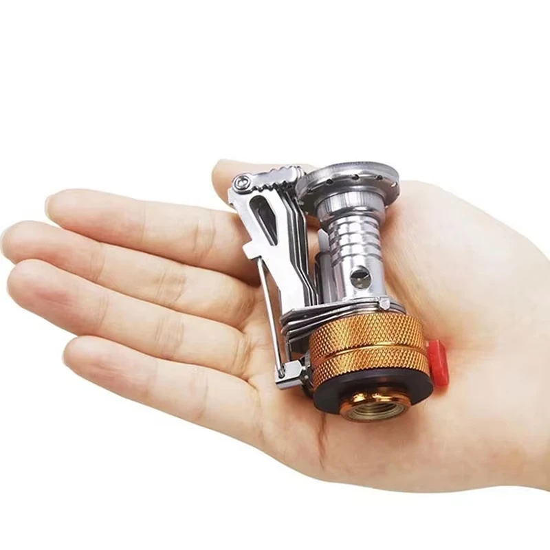 Fogão a Gás Portátil Ultra Leve em Liga de Alumínio, Mini Fogareiro a Butano para Piqueniques, Camping e Cozinha de Sobrevivência
