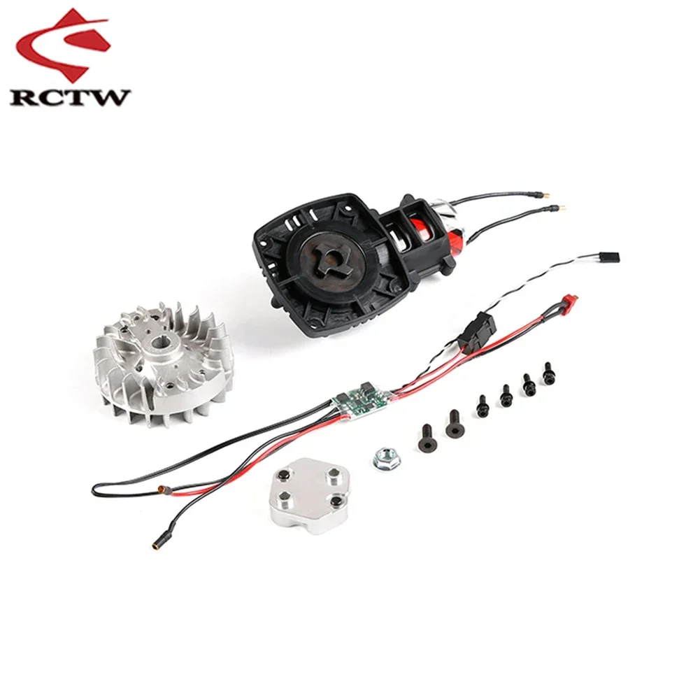 Carro rc fácil de iniciar conjunto de partida eletrônica para 1/5 fid ddt tit tsrc hpi rovan km baja lt fg gopped 23cc ~ 45cc peças de motor