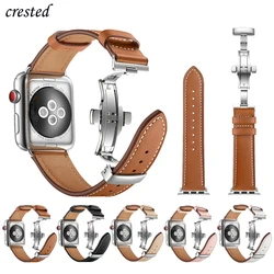 Correa de cuero para Apple watch, banda de 45mm, 41mm, 44mm, 40mm, 42mm, 38mm, 44 iWatch 3 4 5 SE 6, pulsera apple watch series 7, correa de 45mm