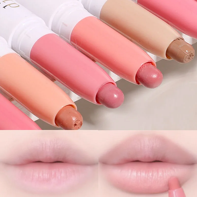 Sexy Matte Pink Lip Liner Pencil Waterproof Lasting Smooth Contouring 3D Lipstick Moisturising Non-stick Cup Lipliner Makeup Pen