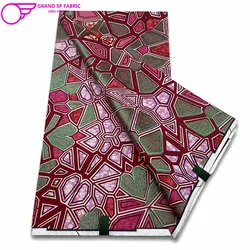 Grand Super Fabric 100% Cotton African Wax Fabric High Quality Wax Print Ankara Fabric For Sewing 6yards Women Fabric FF-1-6