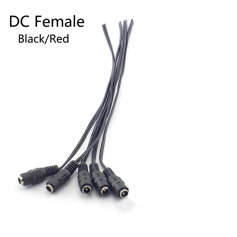 5pcs DC Power Female Cable 12V Plug DC Adapter Cable Plug Connector for CCTV Camera LED Strip Plug 5.5*2.1mm D5