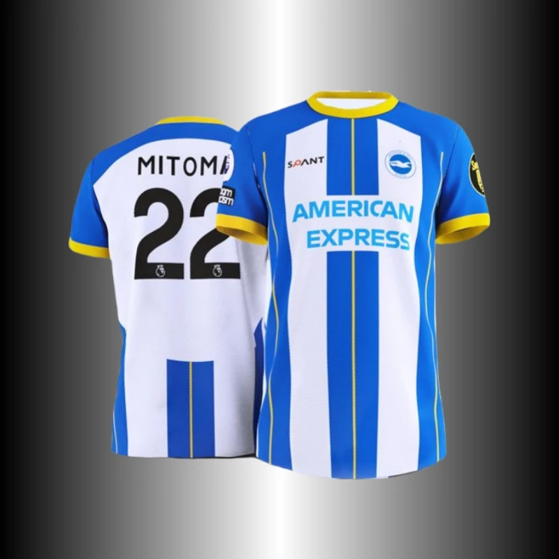 

2425 Brighton Jersey Football Jersey 3D Printing Breathable and Comfortable Outdoor Sports and Leisure Short-sleeved T-shirt DIY