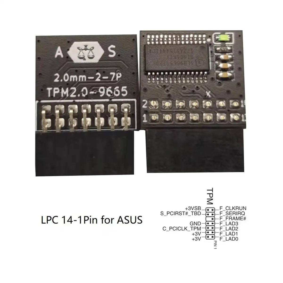 Super Sale TPM 2.0 Security Module 14pin for Asus - LPC Interface, Remote Encryption Card, Enhanced Data Protection