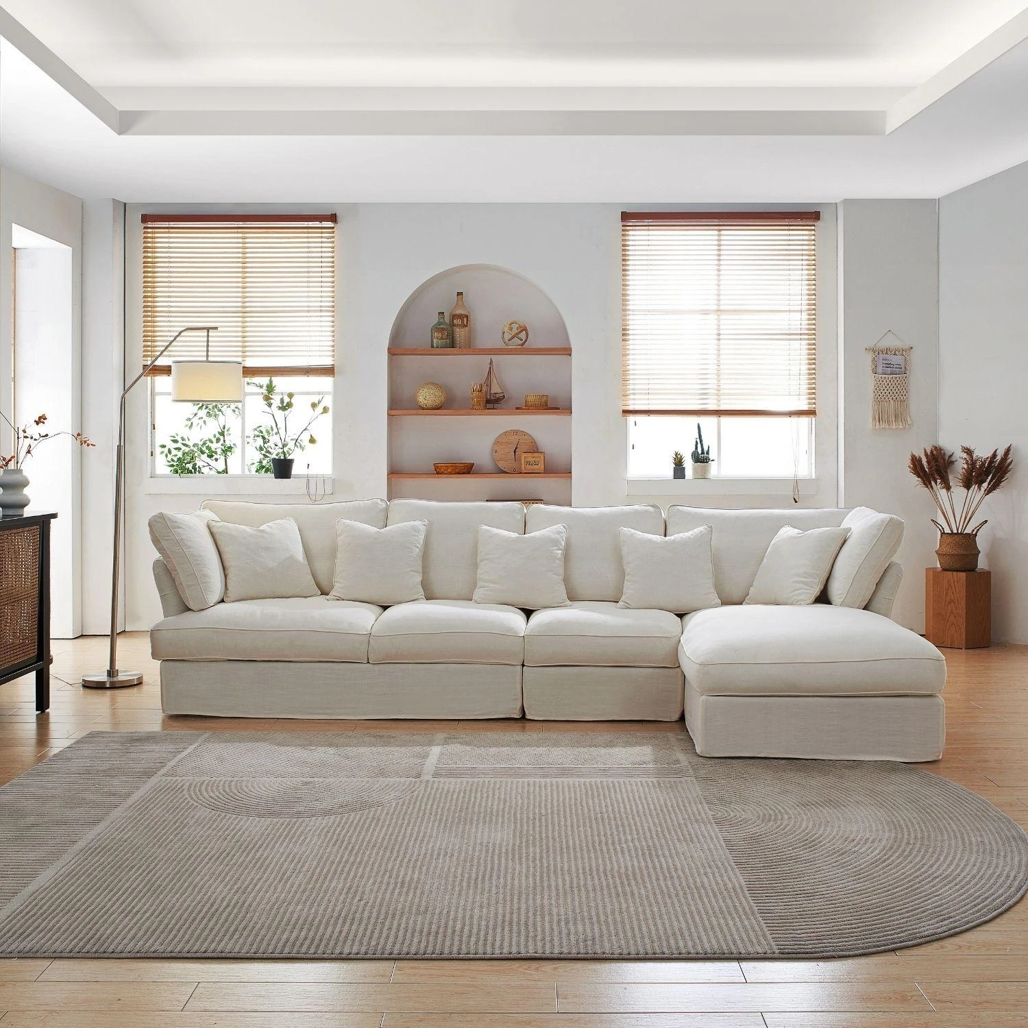 Yueyao Custom Nordic Furniture Hotel Fabric Sofa Chaise Recliner Living Room Sectional Sofa