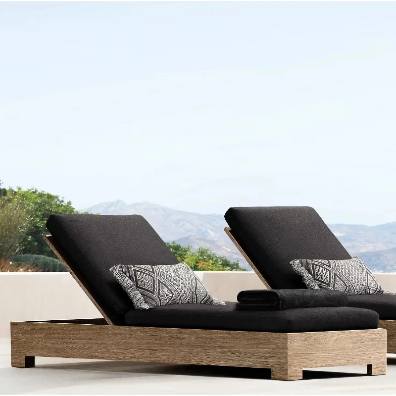 

Deluxe garden outdoor furniture set, pool loungers teak loungers