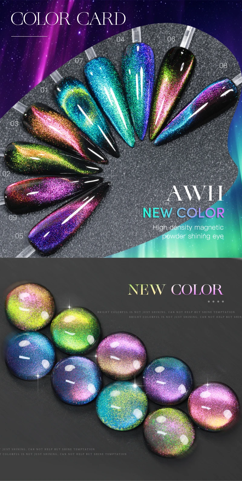 AS 15ML True Double Light Cat Magnetischer Gel-Nagellack 12D Sparkling Glitter Semi Permanent Soak Off Nail Art Lack Gel Need Black – Detail 5