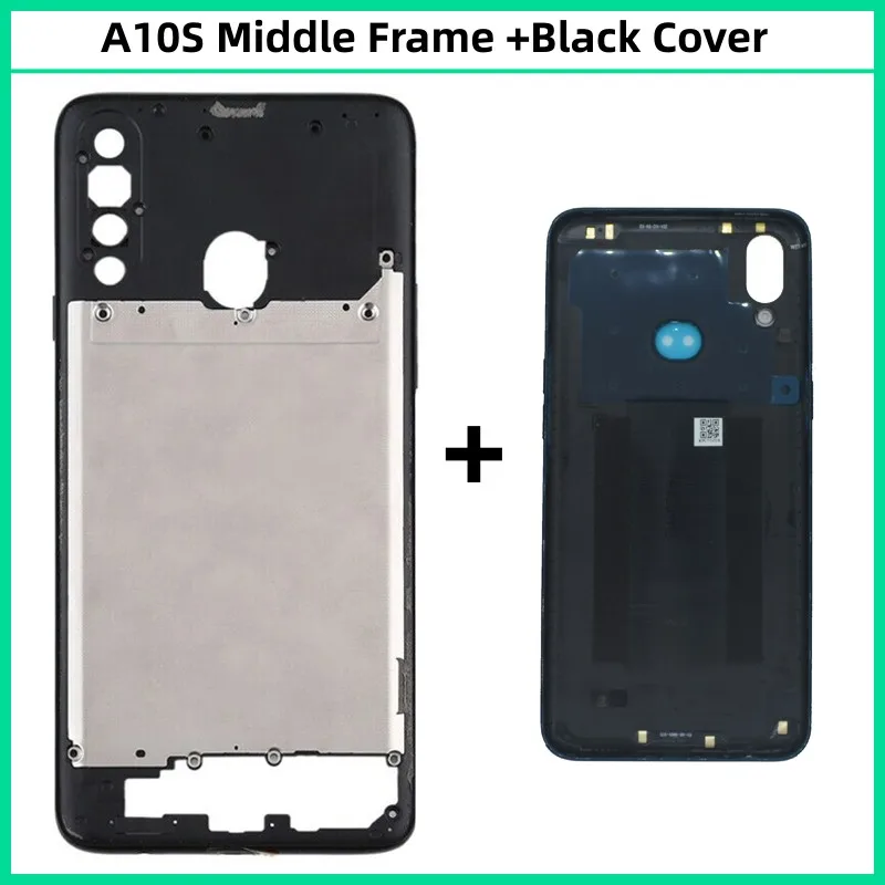 

For Samsung A10S A107 SM-A107F Middle Frame Housing Case + Back Battery Cover Set Back Bezel Frame A10s