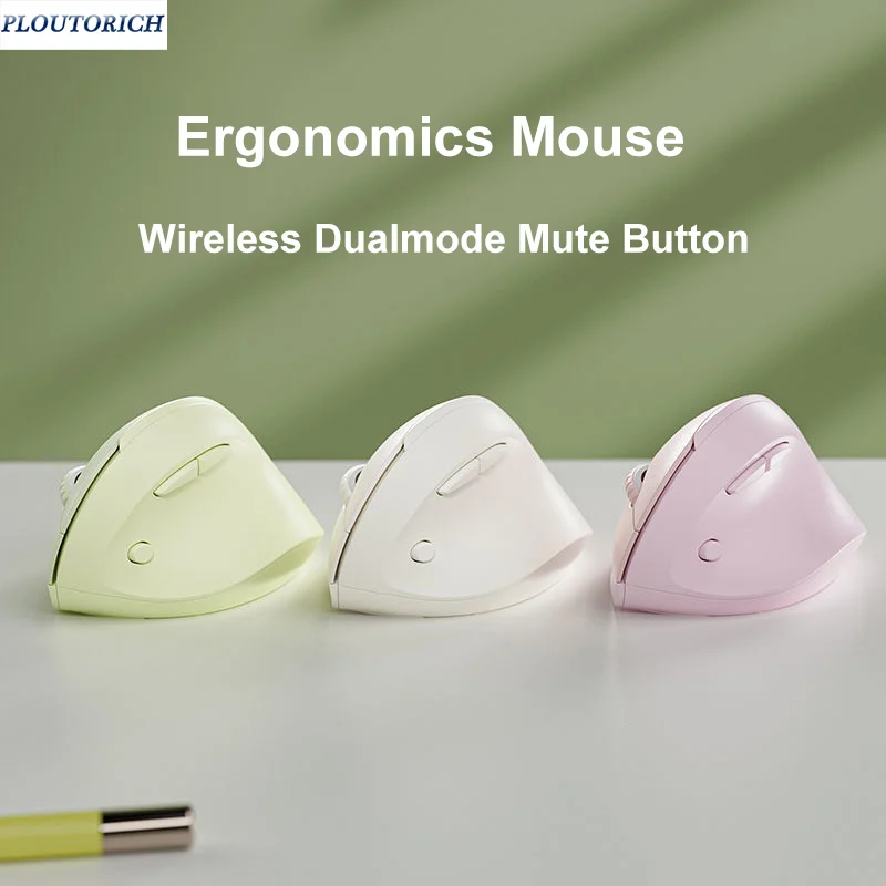 

Bluetooth Wireless 2.4G Dual-mode DPI 4000 Adjustable Mute Button Ergonomics Design System Universal Office Use Vertical Mause