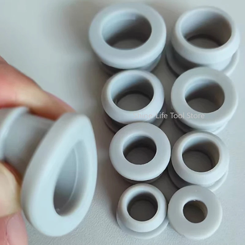High Temp Resistant Grey Silicone Snap-on Grommet Hole Plugs 4.5-50.6mm T-type Plug with Hole Blanking End Cap Seal Stopper